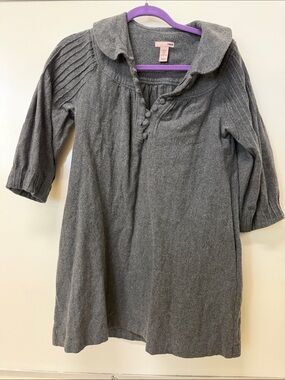 H&M Gray Button-Front Knit Dress with Peter Pan Collar